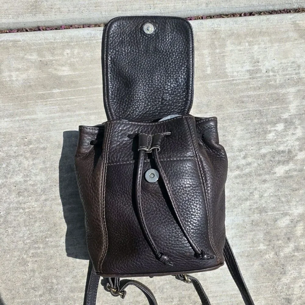 Vintage Coach 4925 Pebbled Leather Mini Backpack - Brown Color - Made in USA
